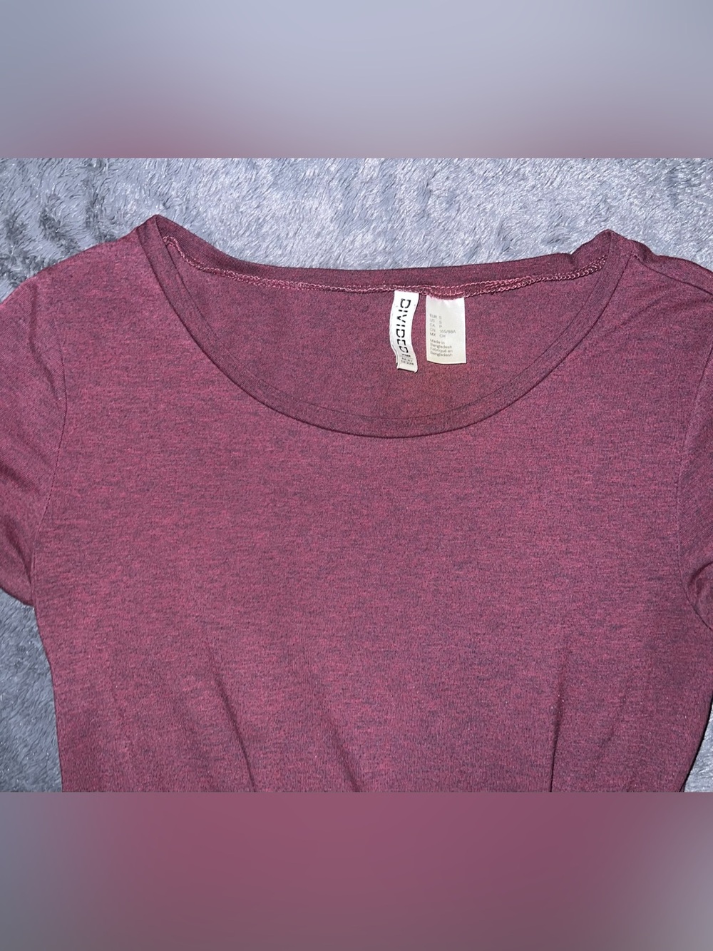 Divided Soft Marled Plum Tee